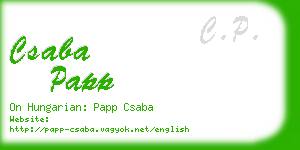csaba papp business card